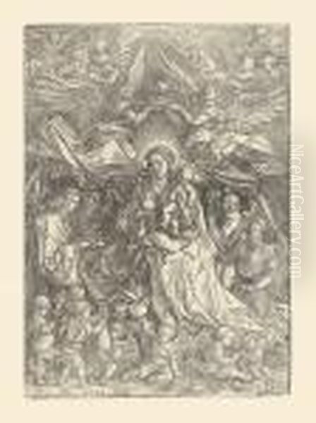 Virgin Surrounded By Many Angels - view 1