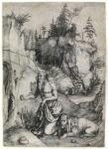 St . Jerome In Penitence by Albrecht Durer