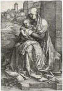 The Virgin And Child Seated By The Wall by Albrecht Durer