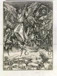St .michael Fighting The Dragon by Albrecht Durer