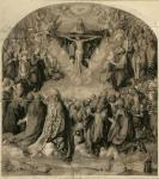 The Adoration Of The Trinity (after The Landauer Altarpiece) by Albrecht Durer