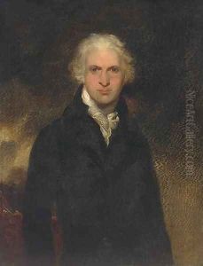 Portrait of a gentleman, thought to be Lord Leverford when Lord Hawkenbury, half-length, in a black jacket and white cravat