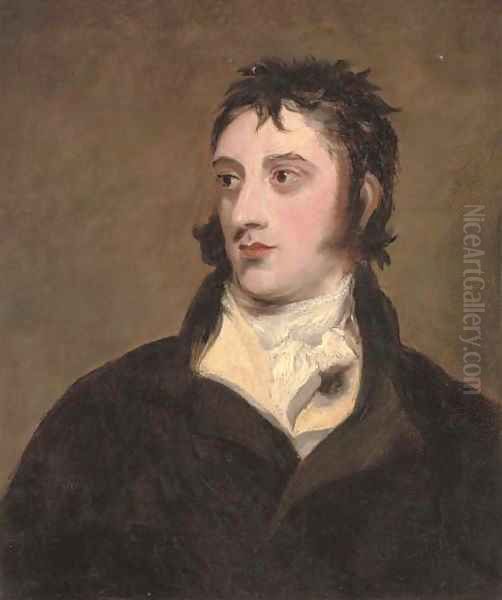 Portrait of a gentleman traditionally identified as William Lamb, 2nd Viscount Melbourne (1779-1848), half-length, in a black coat - view 1