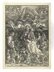 The Virgin Surrounded By Many Angels. by Albrecht Durer