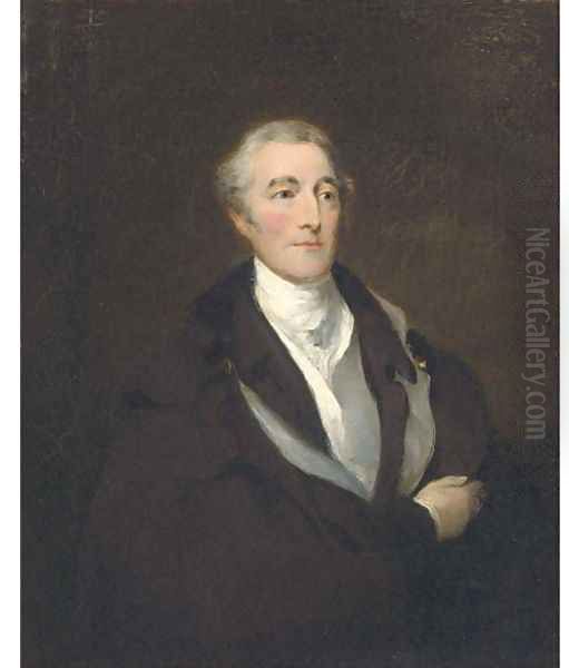 Portrait of Arthur Wellesley, Duke of Wellington, half-length, in a black coat and cloak, with a white shirt - view 1