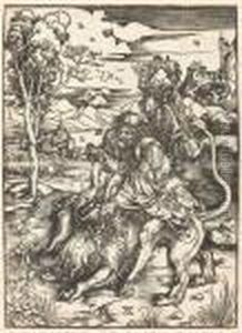 Samson Totet Den Lowen by Albrecht Durer