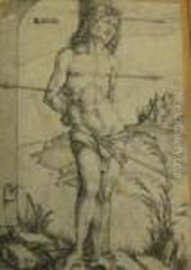 St. Sebastian Bound To The Column. by Albrecht Durer