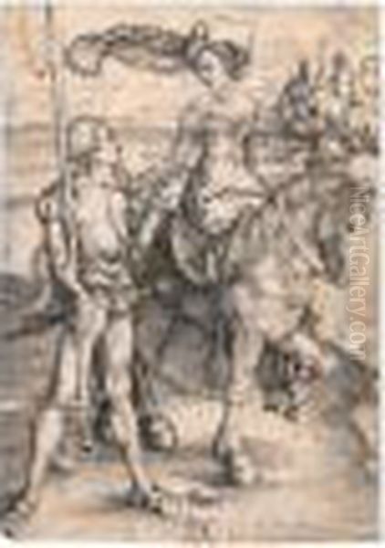 Lady On Horseback And The Lansquenet. - view 1