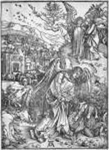 The Apocalyptic Woman; And The Angel With The Key Of The Bottomless Pit by Albrecht Durer