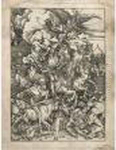 Scene De Combat by Albrecht Durer