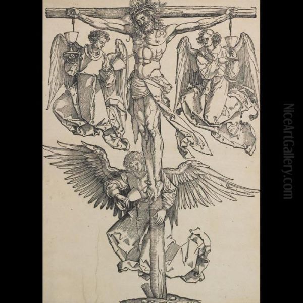Christ On The Cross With Three Angels - view 1