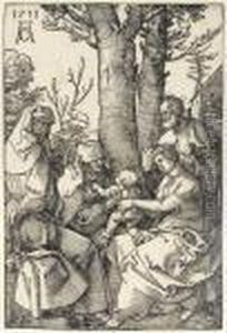 The Holy Family With Joachim And Anne Under A Tree by Albrecht Durer