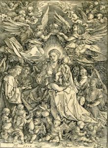 Maria Als Konigin Der Engel Auch
 Genanntdie Jungfrau Von Zwei Engeln Gekront Oder Maria Mit Den 
Vielenengeln by Albrecht Durer
