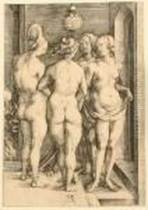 Die Vier Hexen/die Viernackten Frauen by Albrecht Durer