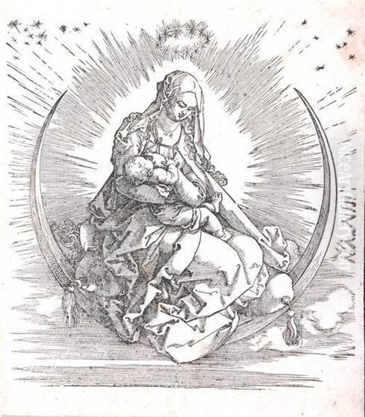 Virgin In A Crescent Moon With Christ - view 1