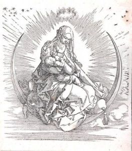 Virgin In A Crescent Moon With Christ by Albrecht Durer