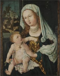 Virgin And Child Seated Before A Window by Albrecht Durer