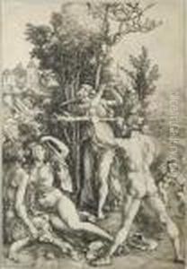 Hercules At The Crossroads (b. 73; M., Holl. 63; S.m.s. 22) by Albrecht Durer