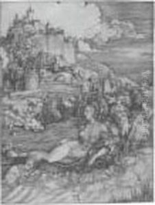 The Sea Monster (b. 71, M., Holl. 66) by Albrecht Durer