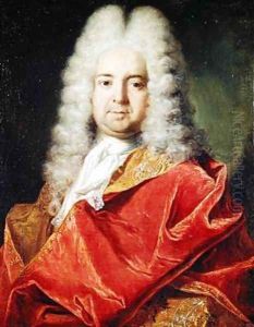 Portrait presumed to be a Self Portrait in Red Cloak by Nicolas de Largilliere