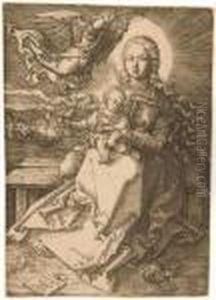 Maria Von Einem Engel Gekront. by Albrecht Durer