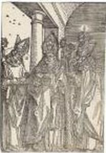 Die Heiligen Bischofe Nikolaus, Ulrich Und Erasmus by Albrecht Durer