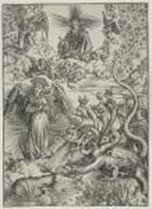 The Apocalyptic Woman (b. 71; M., Holl. 173) by Albrecht Durer