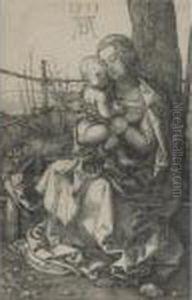 Madonna By The Tree (b. 35; M., Holl. 34) by Albrecht Durer