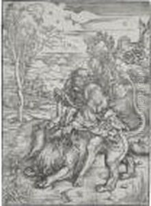 Samson Fighting With The Lion (b. 2; M., Holl. 107)