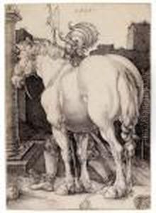 The Large Horse (b. 97; M., Holl. 94; S.m.s. 43) by Albrecht Durer