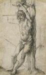 St. Sebastian Am Baume. by Albrecht Durer