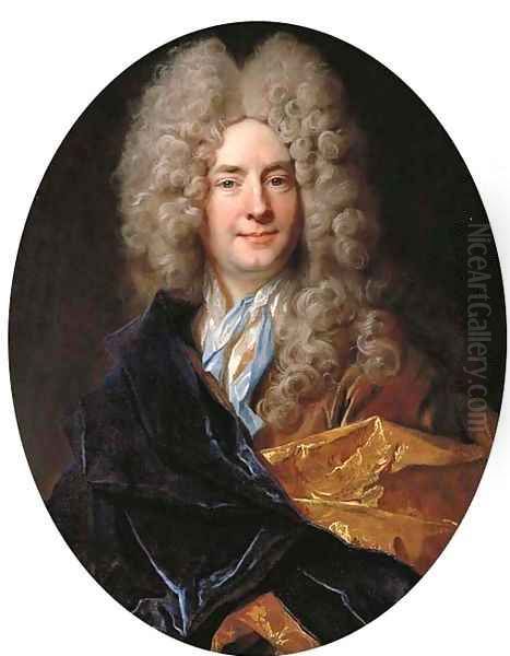 Portrait of a gentleman, half-length, in a blue velvet mantle with gold lining and a white shirt with a lace collar - view 1
