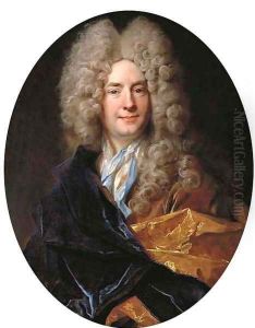 Portrait of a gentleman, half-length, in a blue velvet mantle with gold lining and a white shirt with a lace collar