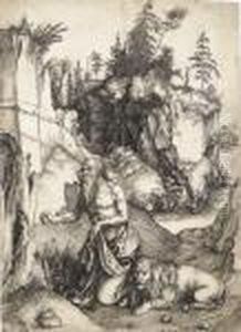 Saint Jerome Penitent In The Desert by Albrecht Durer