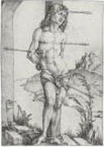 St. Sebastian Bound To The Column (b. 56; M., Holl. 61) by Albrecht Durer