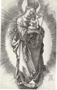 Virgin On A Crescent by Albrecht Durer