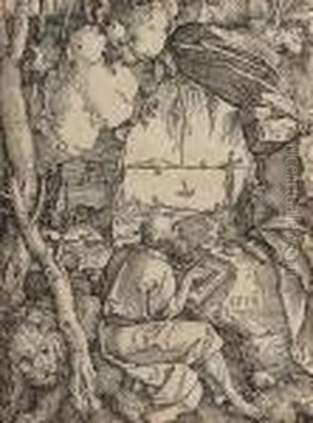 St Jerome In The Cave (bartsch Wc 113) - view 1