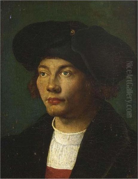A Portrait Of A Gentleman, Head And Shoulders, Wearing A Black Coat And Hat - view 1