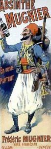 Reproduction of a poster advertising Absinthe Mugnier