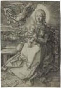 The Virgin And Child Crowned By One Angel by Albrecht Durer