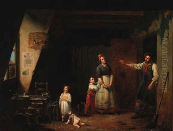 A drunken cobbler returning to his family - view 1