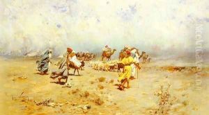 An Arab Caravan On The Move by Jose Navarro Llorens