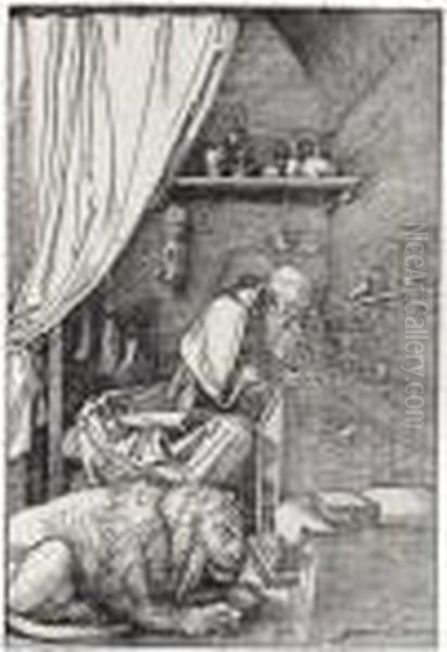 St Jerome In His Cell (b.114; M., Holl.228) - view 1