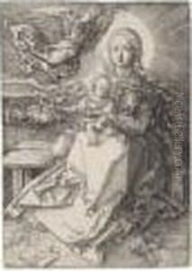 The Virgin And Child Crowned By One Angel by Albrecht Durer