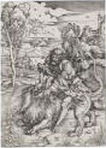 Samson Fighting With The Lion by Albrecht Durer