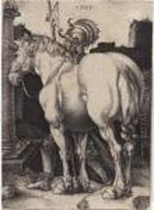 1471-1528
The Large Horse (b. 97; M., Holl. 94) by Albrecht Durer