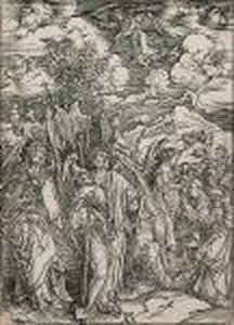 Four Angels Staying The Winds (bartsch W 66) by Albrecht Durer
