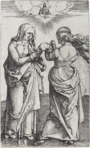The Virgin With The Infant Christwith St Anne (b.29; M., Holl.43) by Albrecht Durer