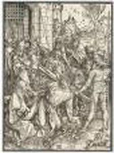 Christ Carrying The Cross (b.10; M., Holl.119) by Albrecht Durer