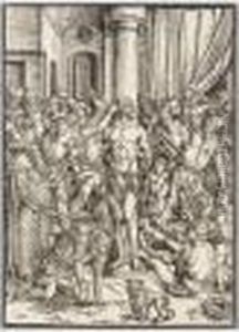 The Flagellation (b.8; M., Holl.117) by Albrecht Durer